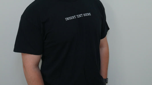 Insert Text Here T-Shirt – Minimalist Funny Graphic Tee for Creatives